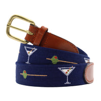 Dirty Martini Needlepoint Belt by Smathers & Branson