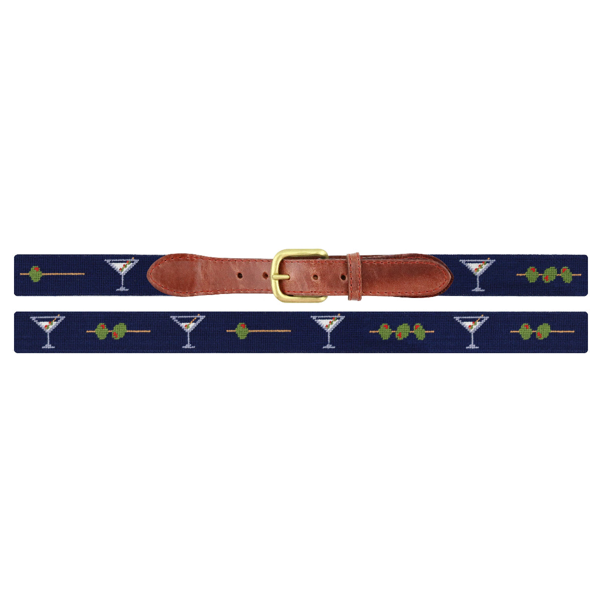 Dirty Martini Needlepoint Belt by Smathers & Branson