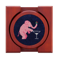 Elephant Martini Coasters in Navy by Smathers & Branson - Country Club Prep
