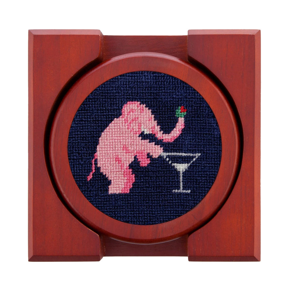 Elephant Martini Coasters in Navy by Smathers & Branson - Country Club Prep