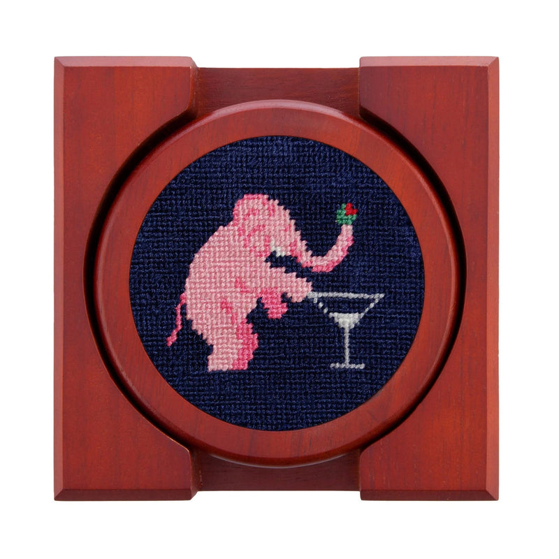 Elephant Martini Coasters in Navy by Smathers & Branson - Country Club Prep