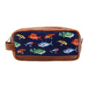 Fish & Tackle Pattern Needlepoint Toiletry Bag by Smathers & Branson - Country Club Prep