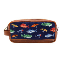 Fish & Tackle Pattern Needlepoint Toiletry Bag by Smathers & Branson - Country Club Prep