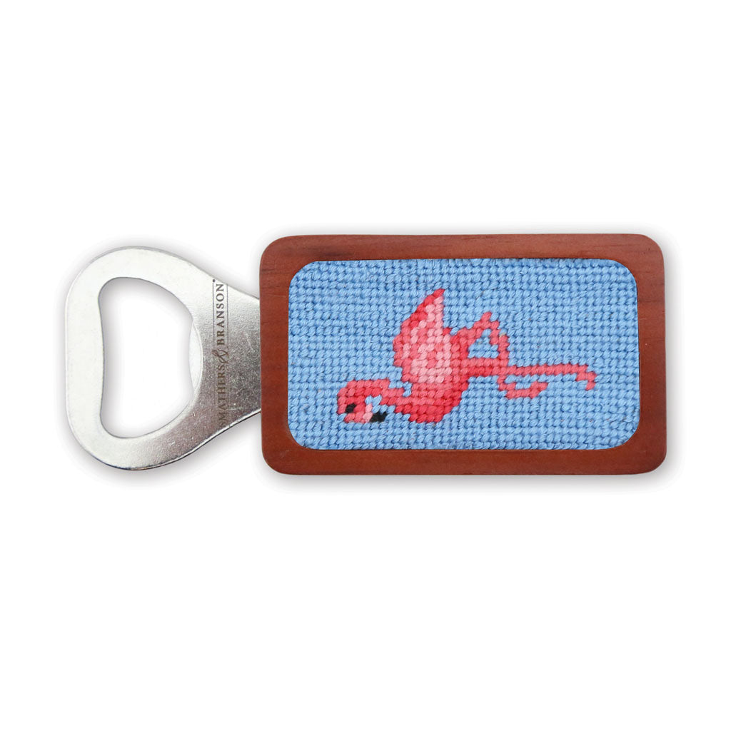 Flamingo Needlepoint Bottle Opener by Smathers & Branson - Country Club Prep