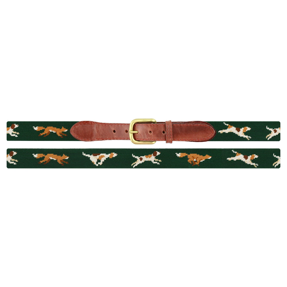 Fox Chase Needlepoint Belt by Smathers & Branson