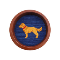 Golden Retriever Needlepoint Wine Bottle Coaster by Smathers & Branson