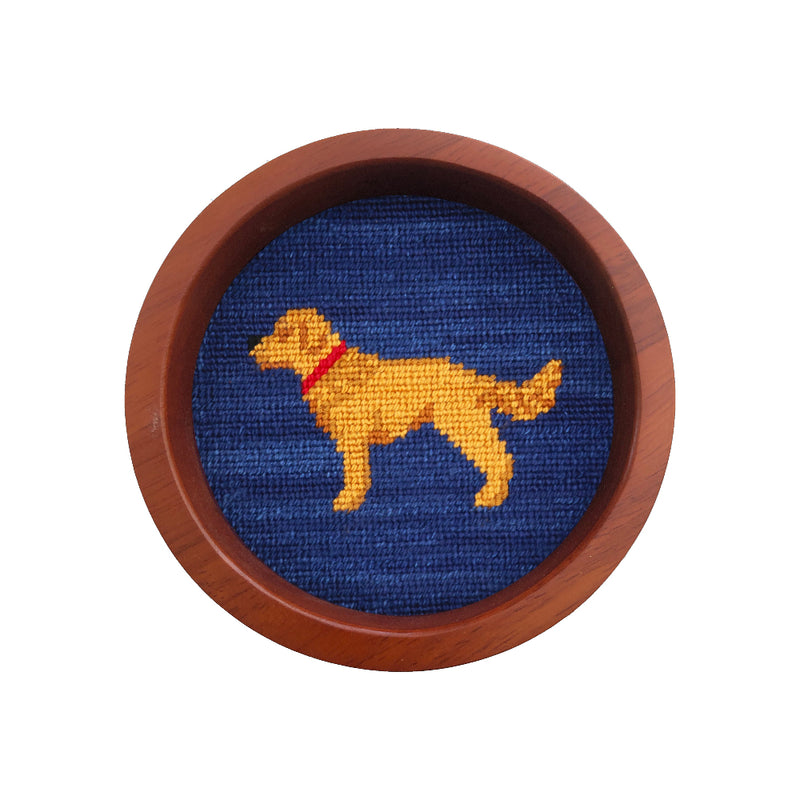 Golden Retriever Needlepoint Wine Bottle Coaster by Smathers & Branson