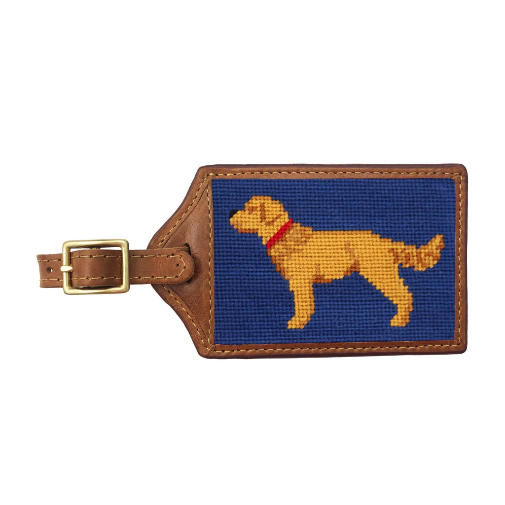 Golden Retriever Needlepoint Luggage Tag by Smathers & Branson - Country Club Prep