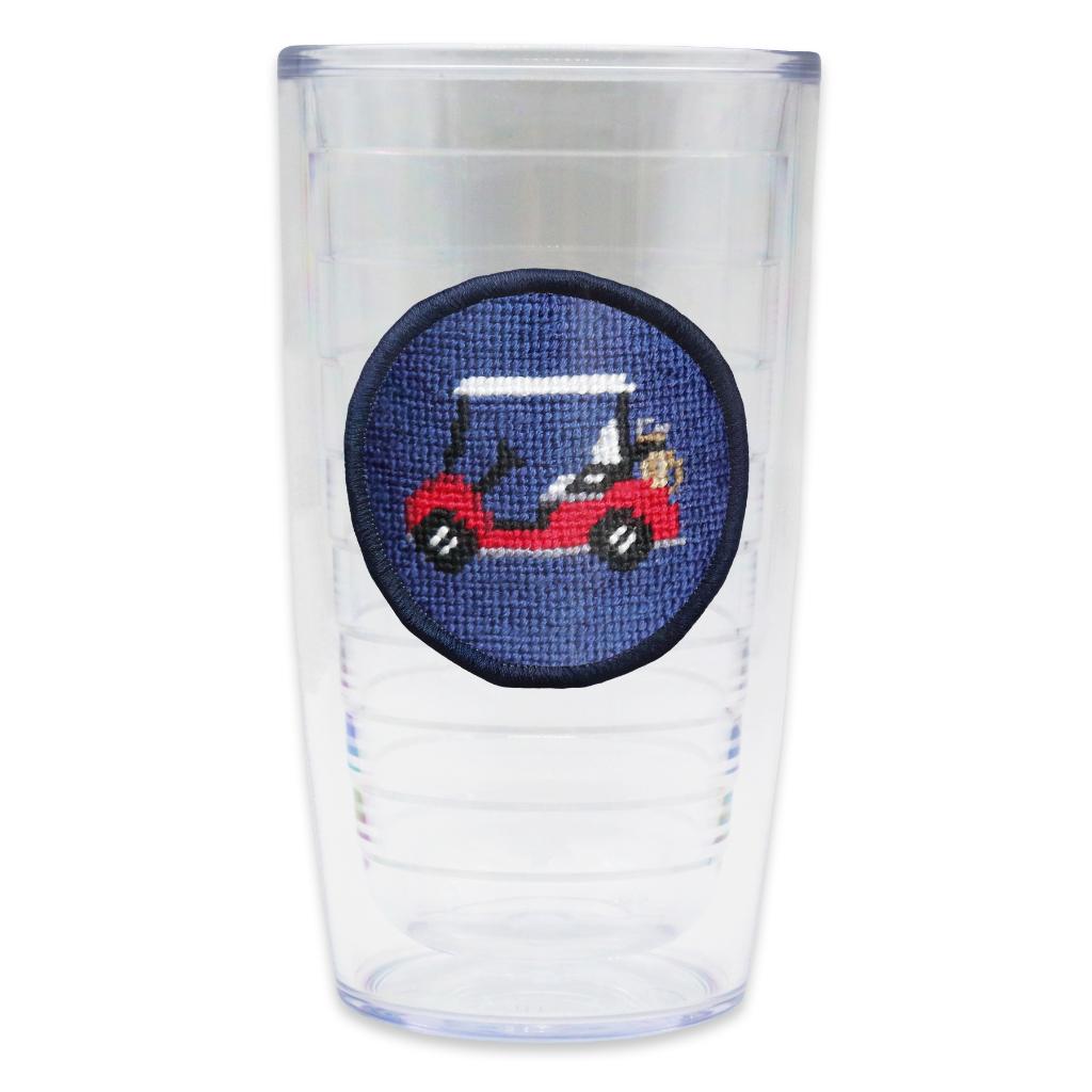 Golf Cart Needlepoint Tumbler by Smathers & Branson - Country Club Prep