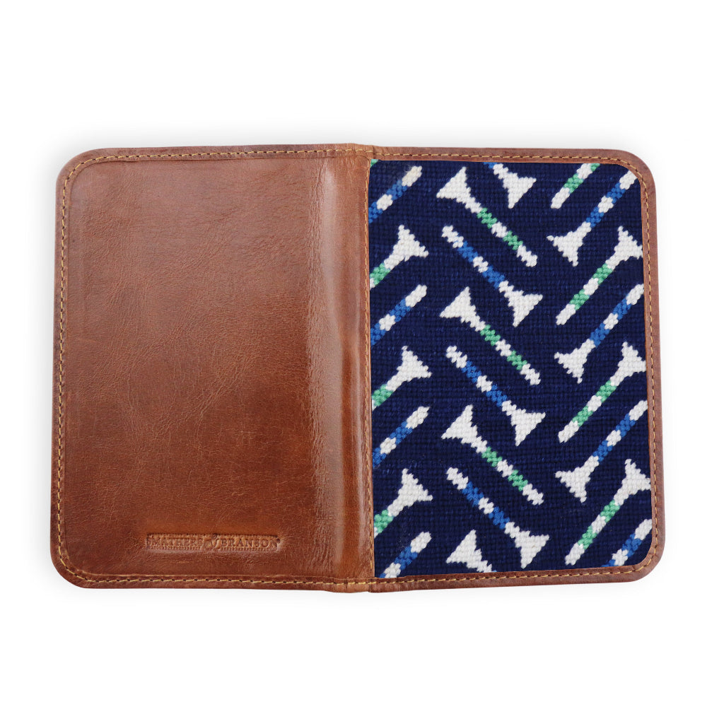 Golf Tee Pattern Needlepoint Scorecard Holder by Smathers & Branson - Country Club Prep