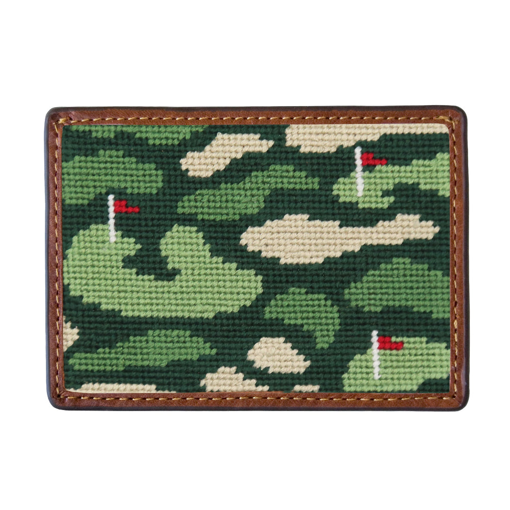 Golfer's Camo Needlepoint Credit Card Wallet by Smathers & Branson - Country Club Prep