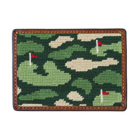 Golfer's Camo Needlepoint Credit Card Wallet by Smathers & Branson - Country Club Prep