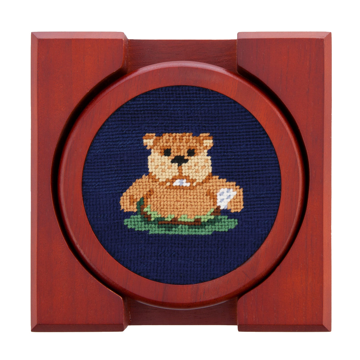 Gopher Golf Life Needlepoint Coasters by Smathers & Branson
