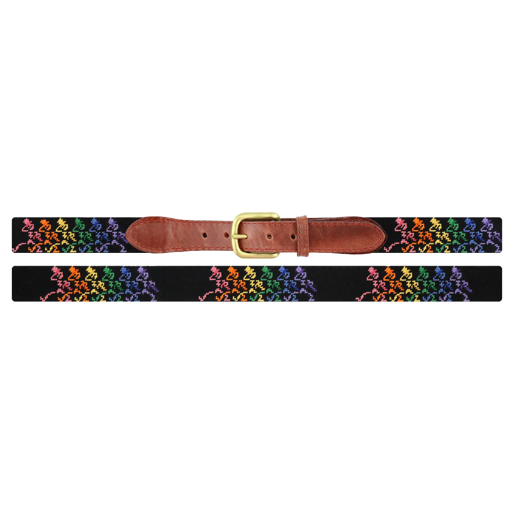 Grateful Dead Dancing Skeletons Needlepoint Belt by Smathers & Branson - Country Club Prep