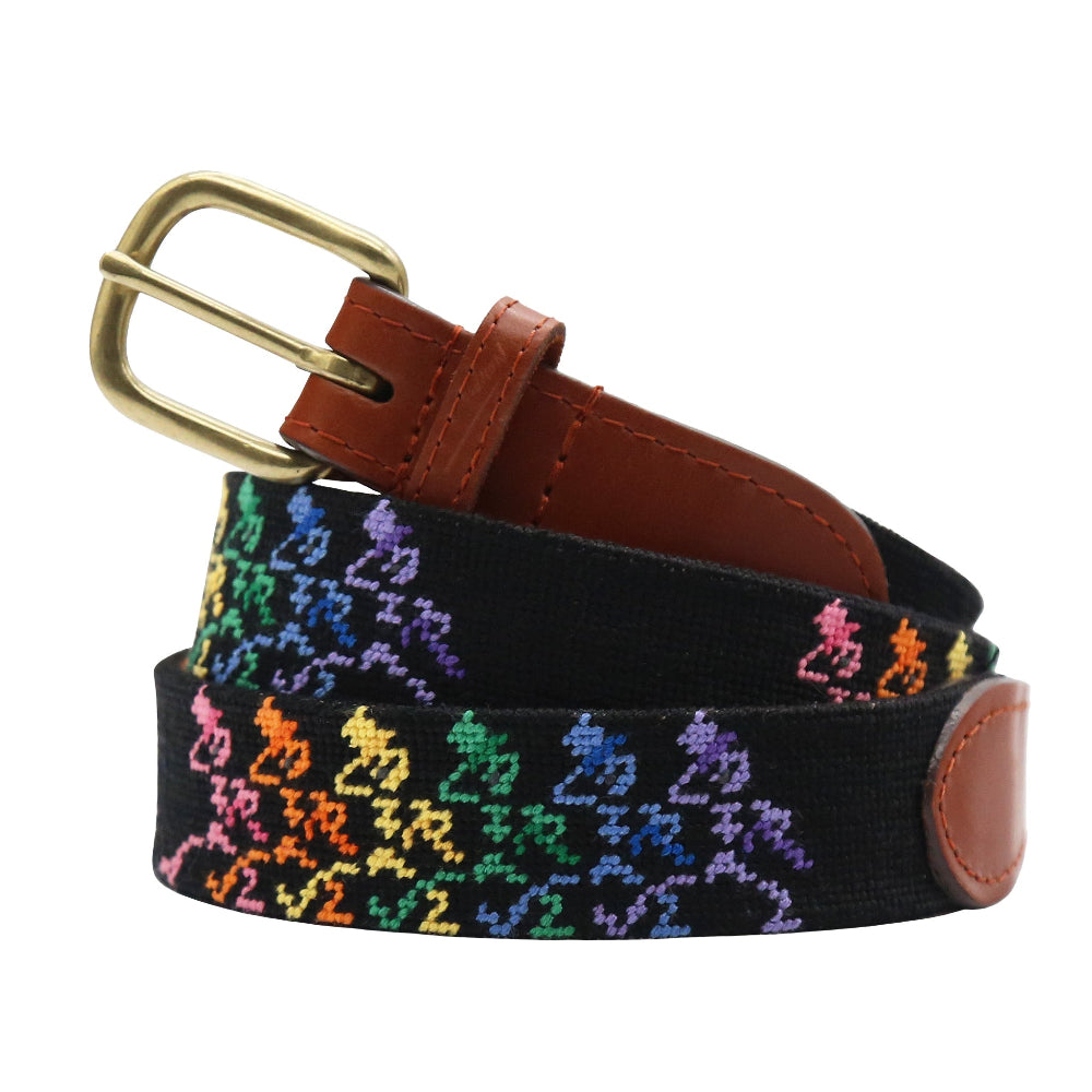Grateful Dead Dancing Skeletons Needlepoint Belt by Smathers & Branson - Country Club Prep