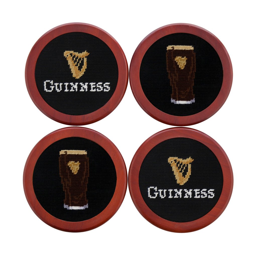 Guinness Harp Text & Glass Coasters by Smathers & Branson
