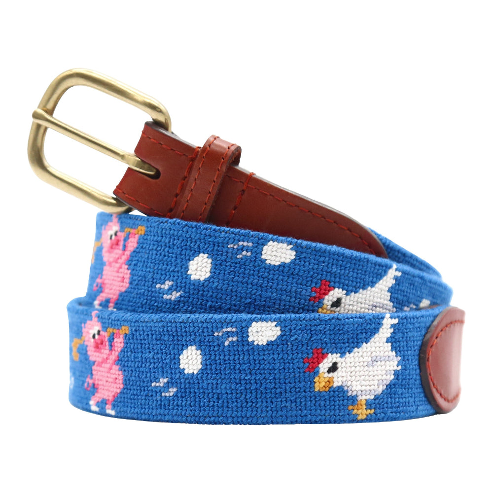 Ham and Egging Needlepoint Belt by Smathers & Branson - Country Club Prep