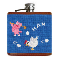 Ham and Egging Needlepoint Flask by Smathers & Branson