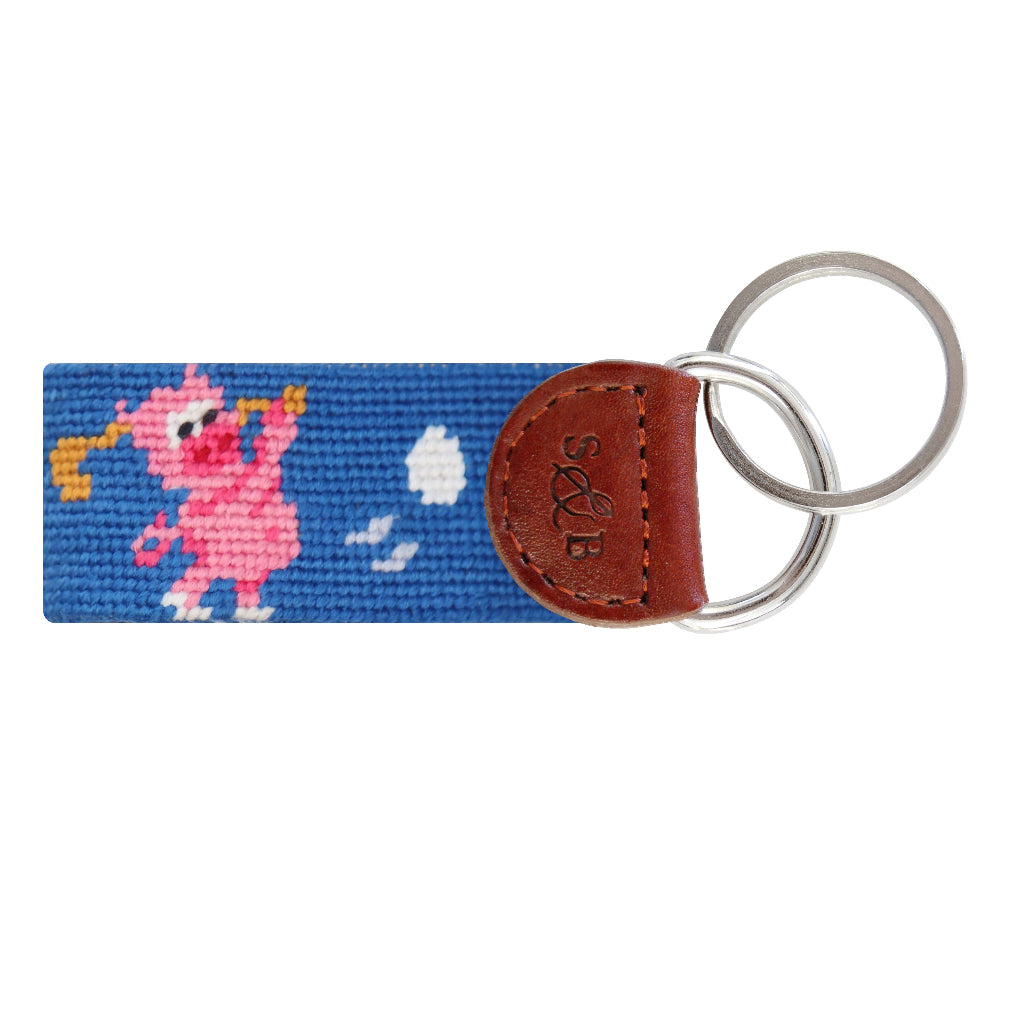 Ham and Egging Needlepoint Key Fob by Smathers & Branson