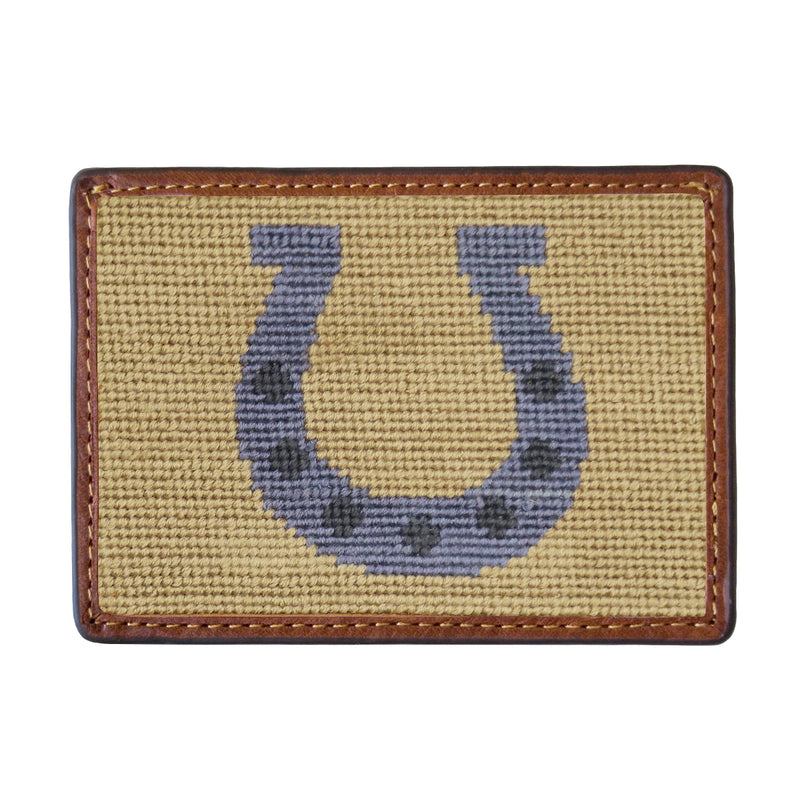 Horseshoe Needlepoint Credit Card Wallet by Smathers & Branson - Country Club Prep