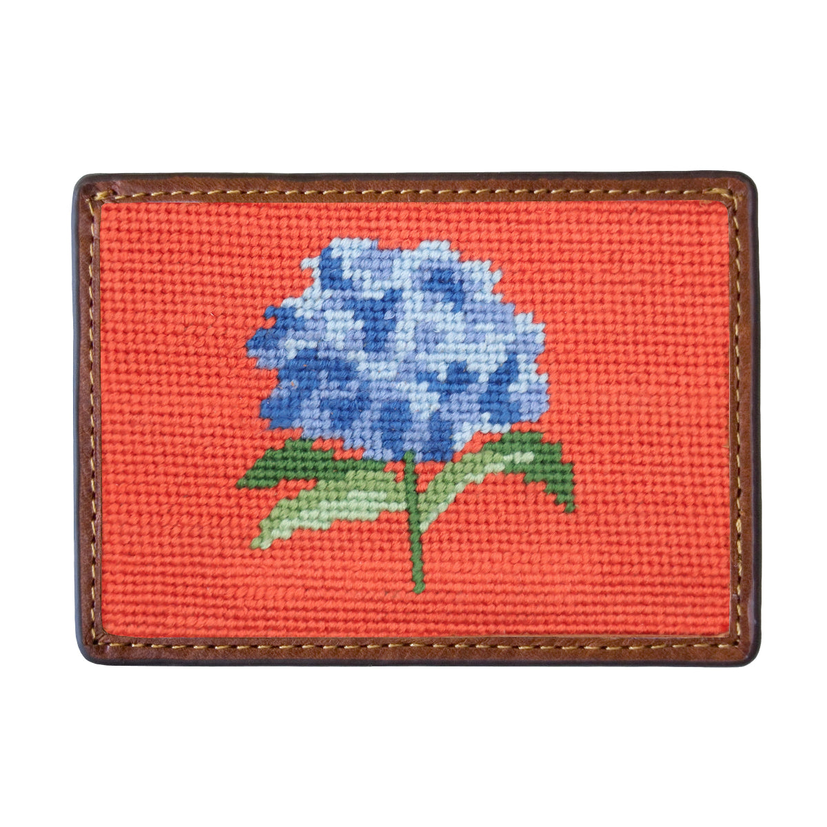 Hydrangea Needlepoint Credit Card Wallet by Smathers & Branson