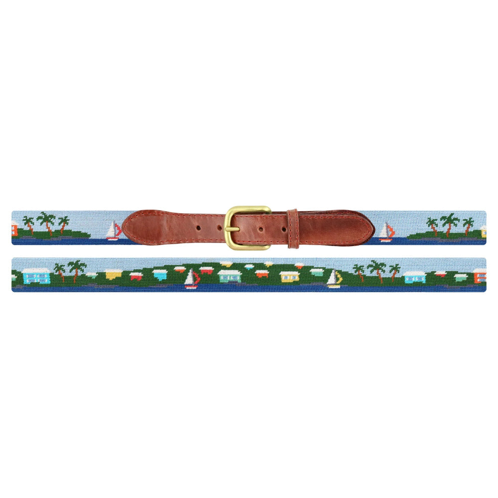 Island Time Needlepoint Belt by Smathers & Branson