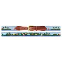 Island Time Needlepoint Belt by Smathers & Branson