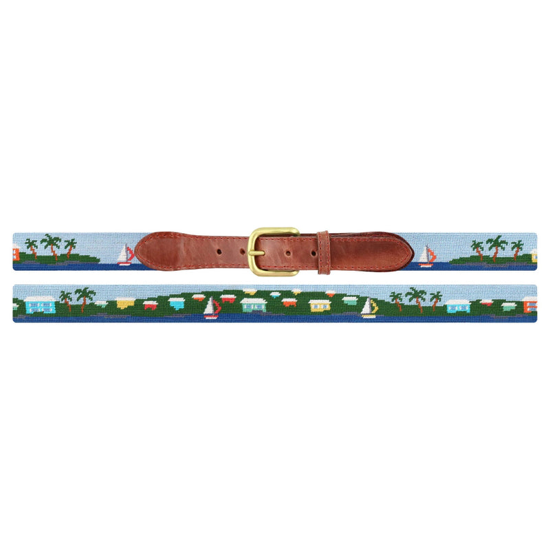 Island Time Needlepoint Belt by Smathers & Branson
