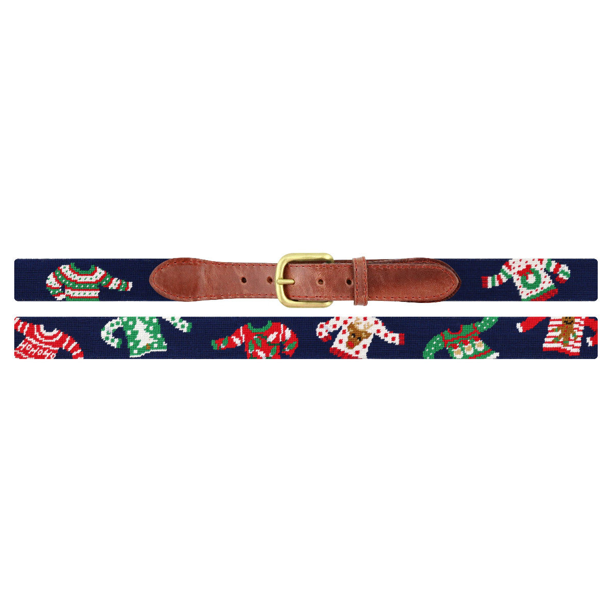 Jolly Christmas Sweaters Needlepoint Belt by Smathers & Branson