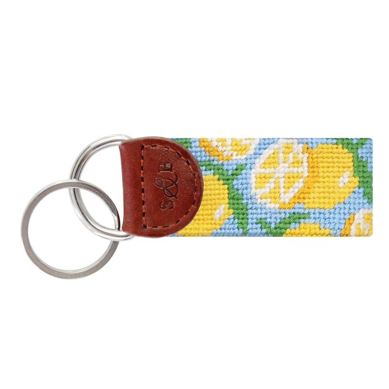 Lemon Pattern Needlepoint Key Fob by Smathers & Branson - Country Club Prep