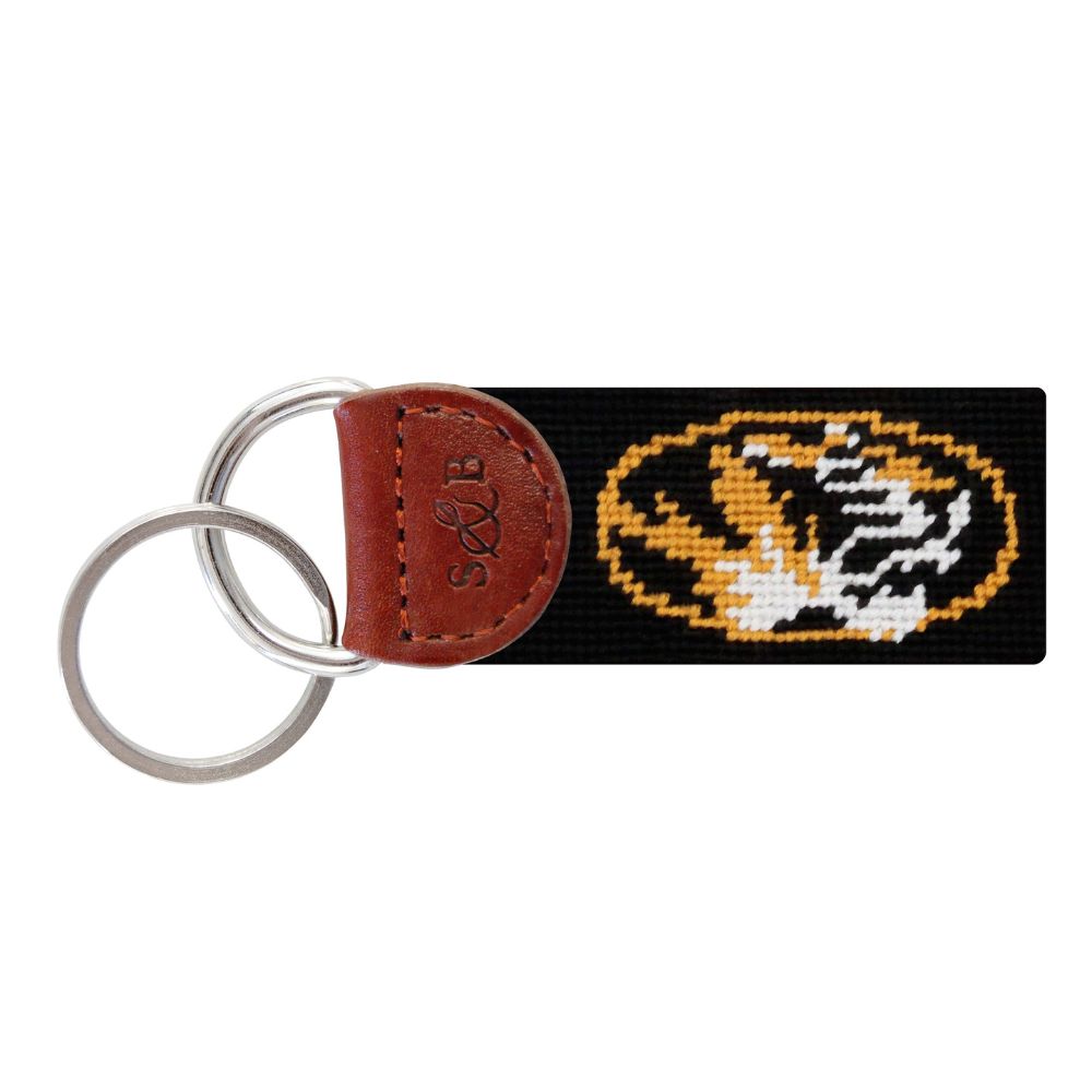 University of Missouri Needlepoint Key Fob in Black by Smathers & Branson - Country Club Prep