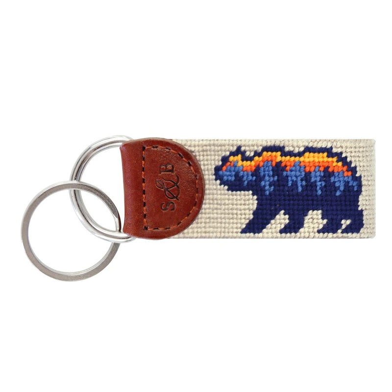 Mountain Bear Needlepoint Key Fob by Smathers & Branson - Country Club Prep