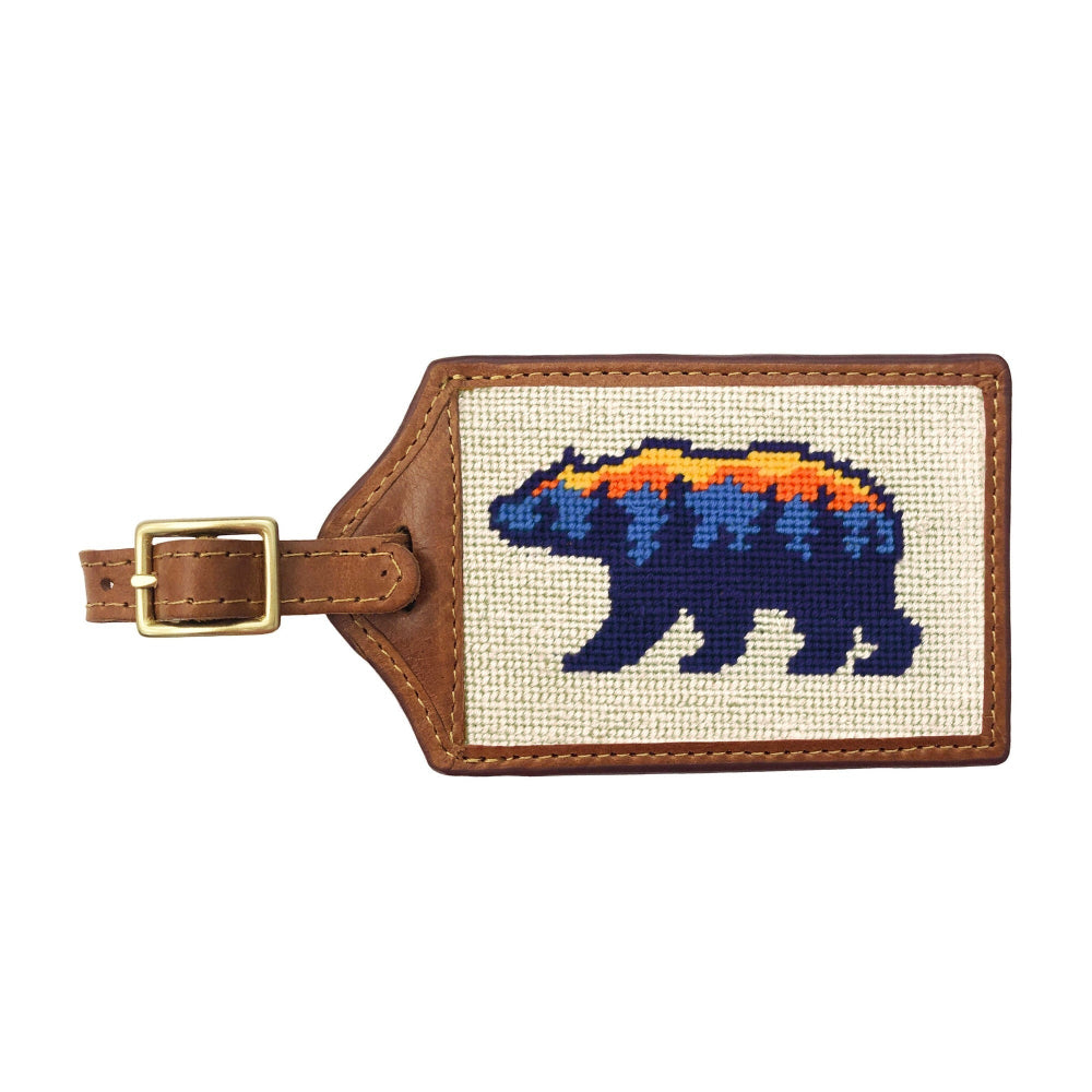 Mountain Bear Needlepoint Luggage Tag by Smathers & Branson - Country Club Prep
