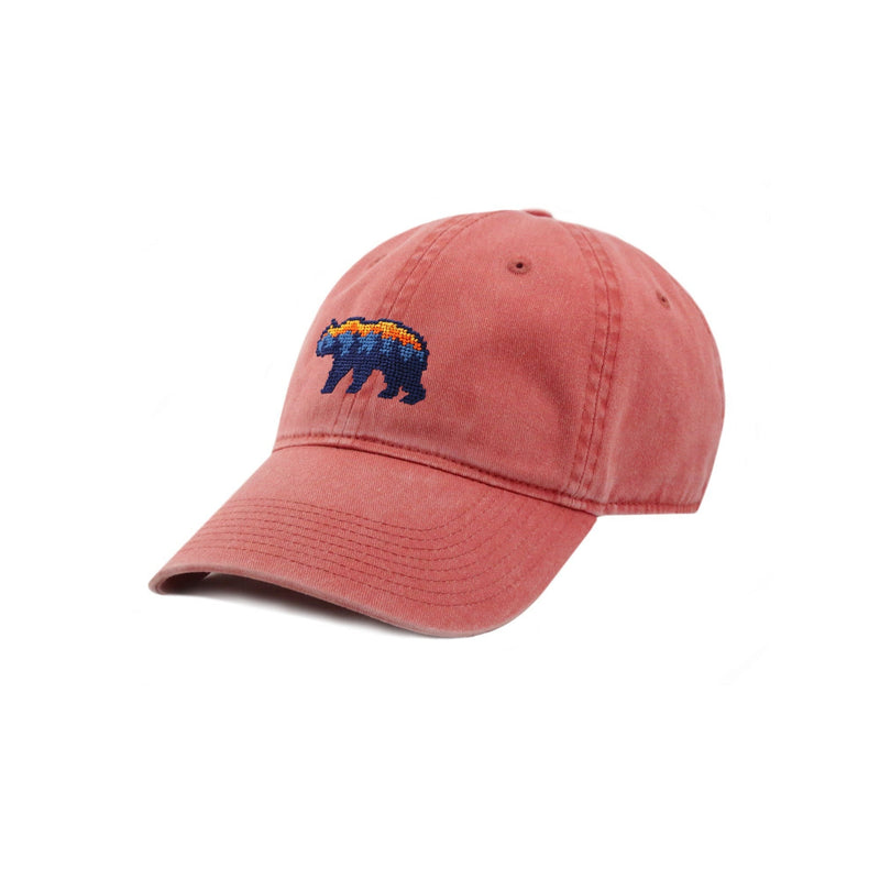 Mountain Bear Needlepoint Hat in Nantucket Red by Smathers & Branson - Country Club Prep