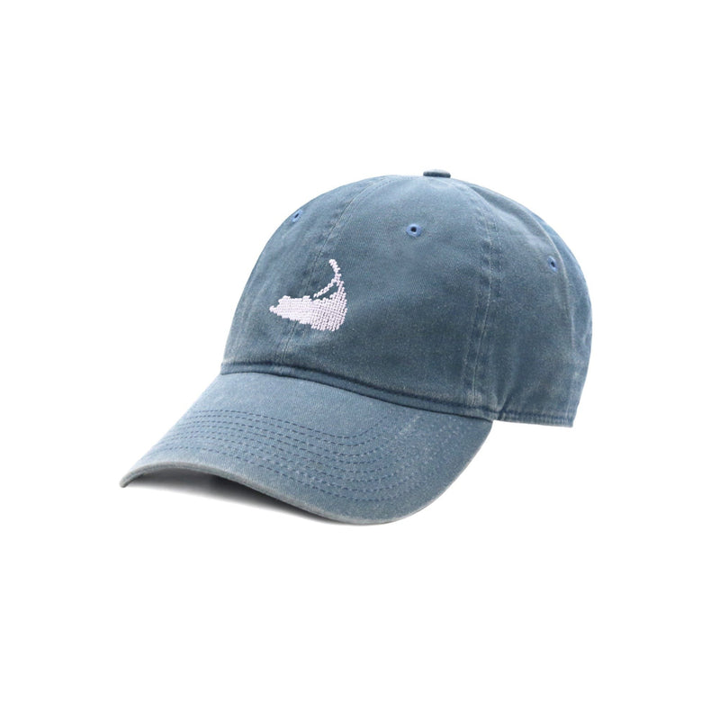 Nantucket Island Needlepoint Hat in Steel Blue by Smathers & Branson - Country Club Prep