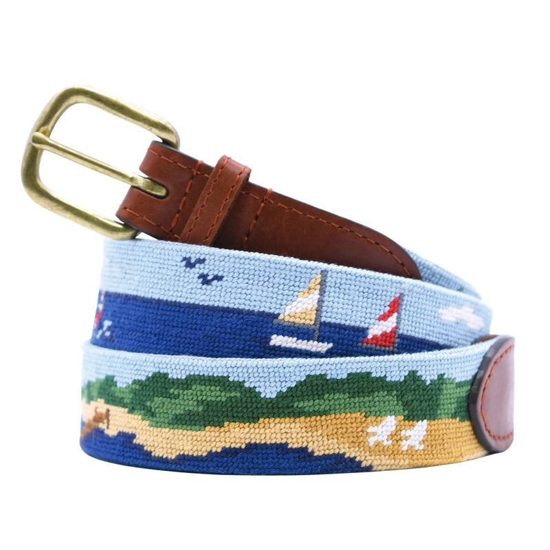 On the Water Needlepoint Belt by Smathers & Branson - Country Club Prep