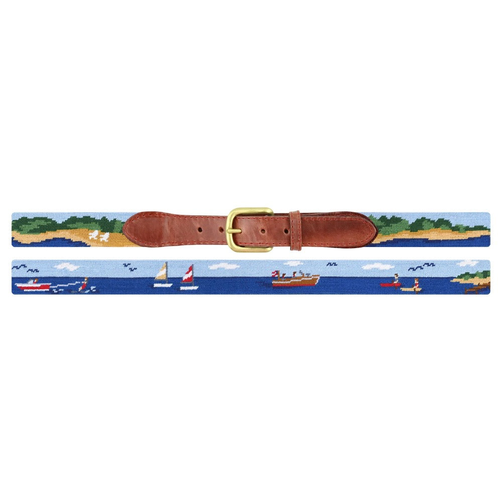 On the Water Needlepoint Belt by Smathers & Branson - Country Club Prep