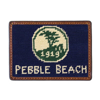 Pebble Beach Logo Text Needlepoint Credit Card Wallet by Smathers & Branson
