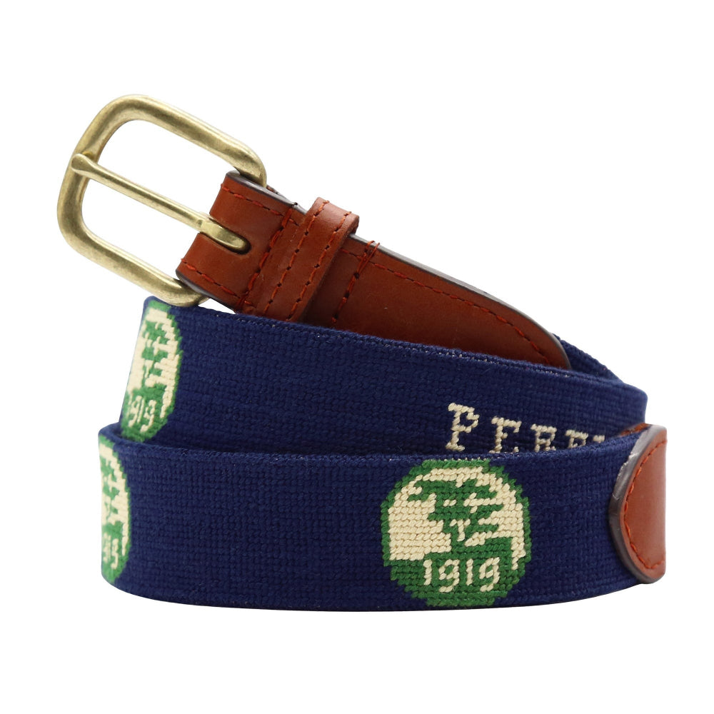 Pebble Beach Logo Needlepoint Belt by Smathers & Branson - Country Club Prep