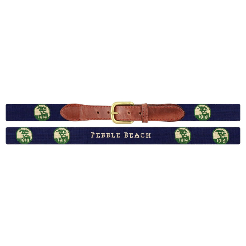 Pebble Beach Logo Needlepoint Belt by Smathers & Branson - Country Club Prep