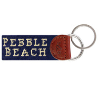 Pebble Beach Text Logo Needlepoint Key Fob by Smathers & Branson