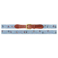 Pond Hockey Needlepoint Belt by Smathers & Branson - Country Club Prep