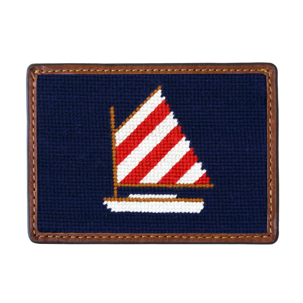 Rainbow Fleet Needlepoint Credit Card Wallet by Smathers & Branson - Country Club Prep