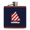 Rainbow Fleet Needlepoint Flask in Dark Navy by Smathers & Branson