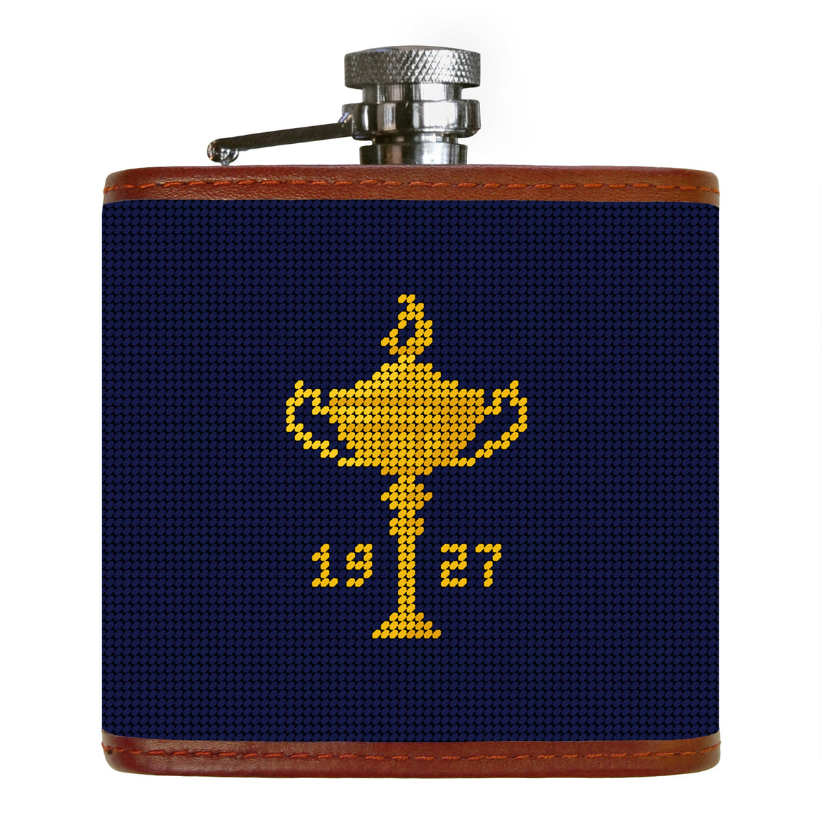 Ryder Cup 1927 Trophy Needlepoint Flask by Smathers & Branson - Country Club Prep