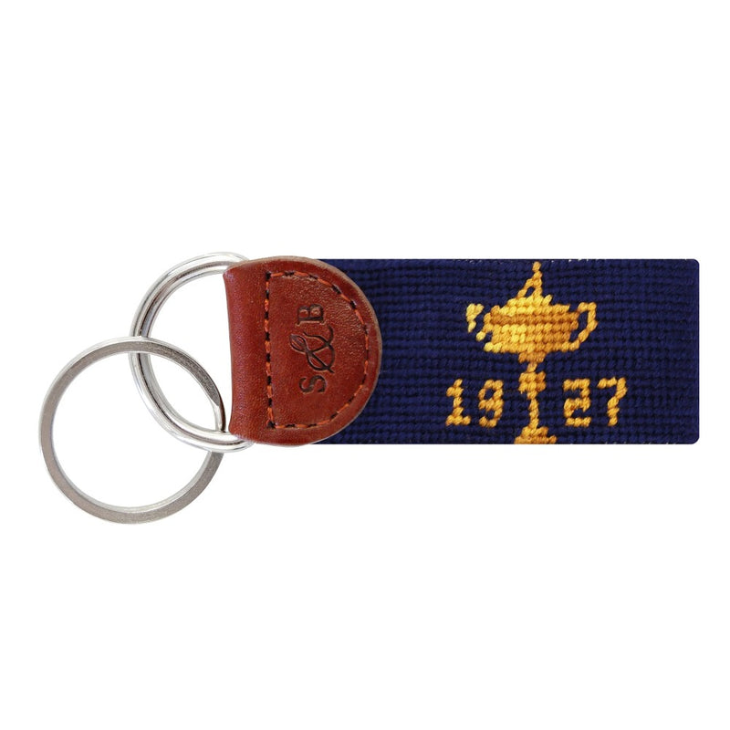 Ryder Cup 1927 Trophy with American Flag Needlepoint Key Fob by Smathers & Branson - Country Club Prep