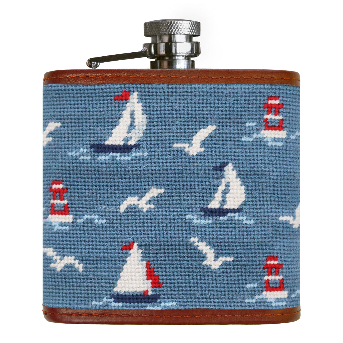 Sea Sailors Needlepoint Flask by Smathers & Branson - Country Club Prep