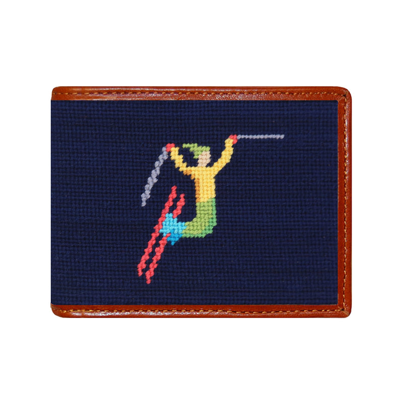 Ski Tricks Needlepoint Bi-Fold Wallet by Smathers & Branson