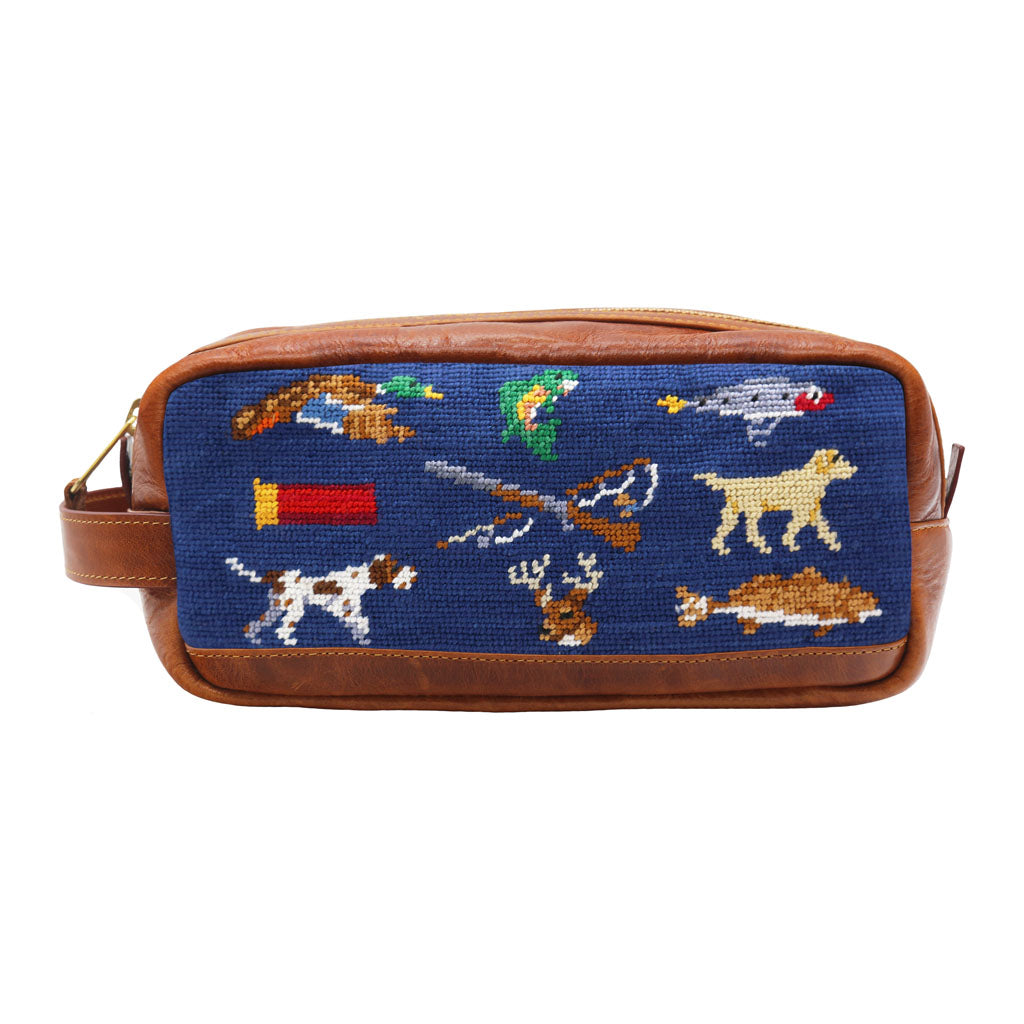 Southern Sportsman Pattern Needlepoint Toiletry Bag by Smathers & Branson - Country Club Prep