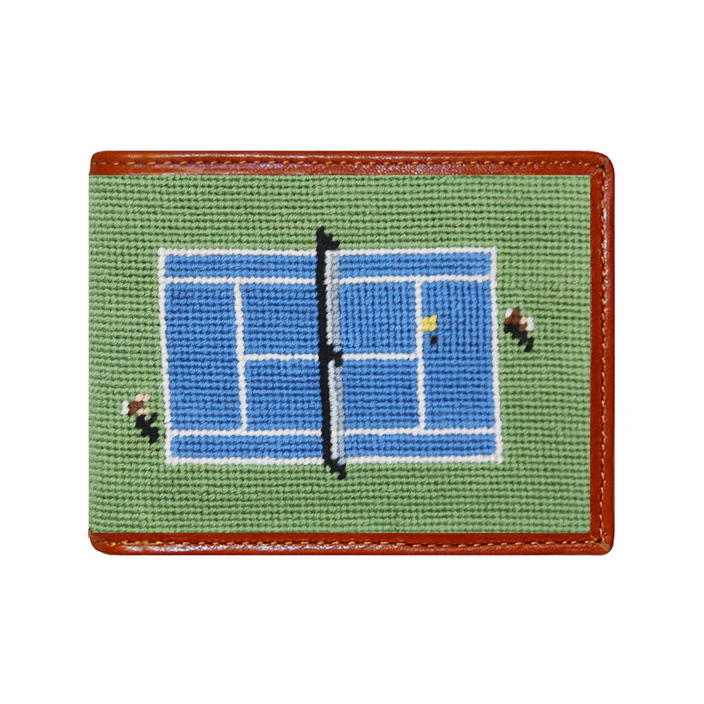 Tennis Overhead Needlepoint Bi-Fold Wallet by Smathers & Branson - Country Club Prep